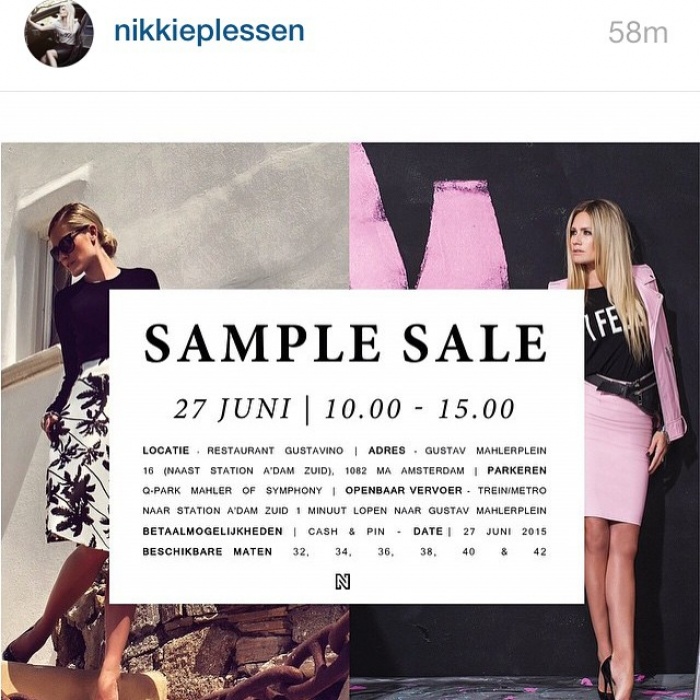 vice versa Zinloos handtekening Nikkie Plessen sample sale -- Sample Sale in Amsterdam