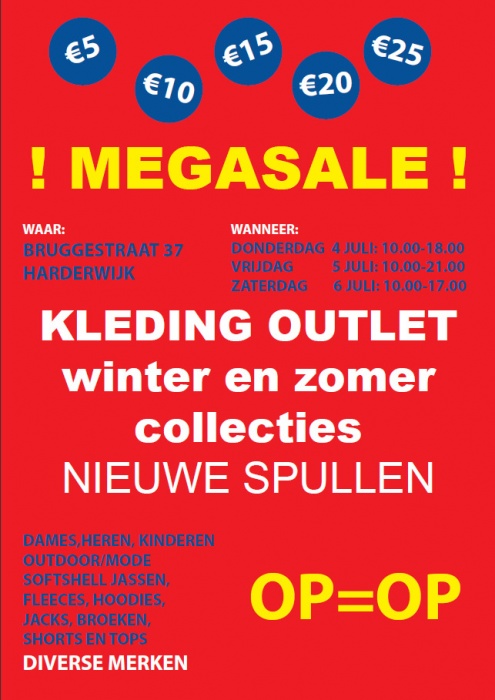 Kleding outlet Megasale -- Sample in Harderwijk