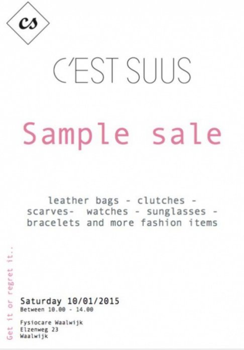 Sample sale C'est Suus