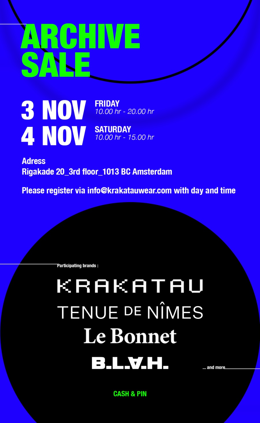 Krakatau  archive sale - ft Tenue de Nimes - Le Bonnet - b.l.a.h. - and more