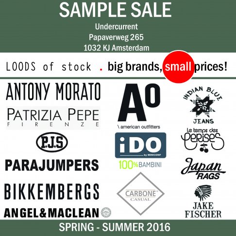Exclusieve kinderkleding sample sale spring-summer 2016