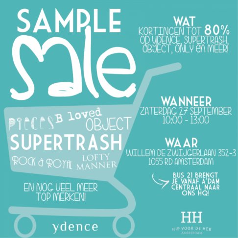 Hip voor de heb sample sale