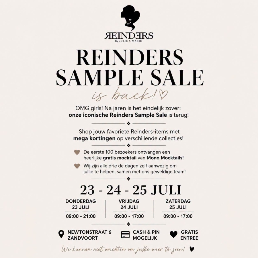 Reinders sample sale