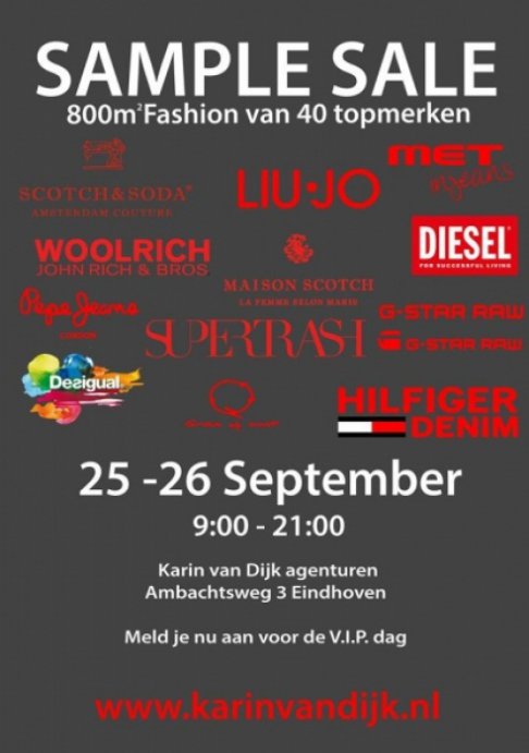 Sample sale bij Fashion house Karin Van Dijk
