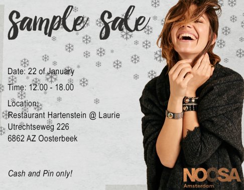 Noosa-Amsterdam Winter Sample Sale bij Restaurant Hartenstein@Laurie te Oosterbeek