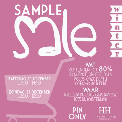 Hip voor de Heb sample sale