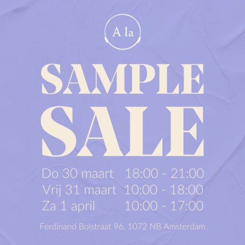 À la collection sample sale