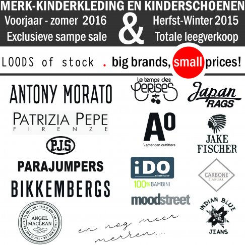 Spring-Summer 2016 sample sale exclusieve kids merken in Utrecht.