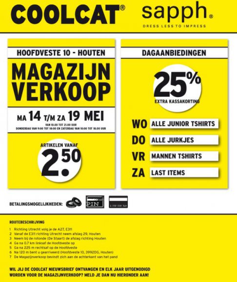 Coolcat Magazijnverkoop