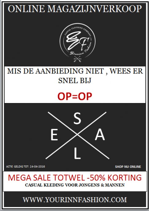 Yourinnfashion.com, Mode voor jongens en mannen