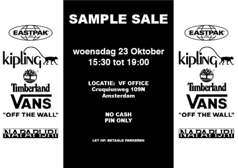 Sample Sale: VANS, Timberland, Eastpak, Napapijri, Kipling