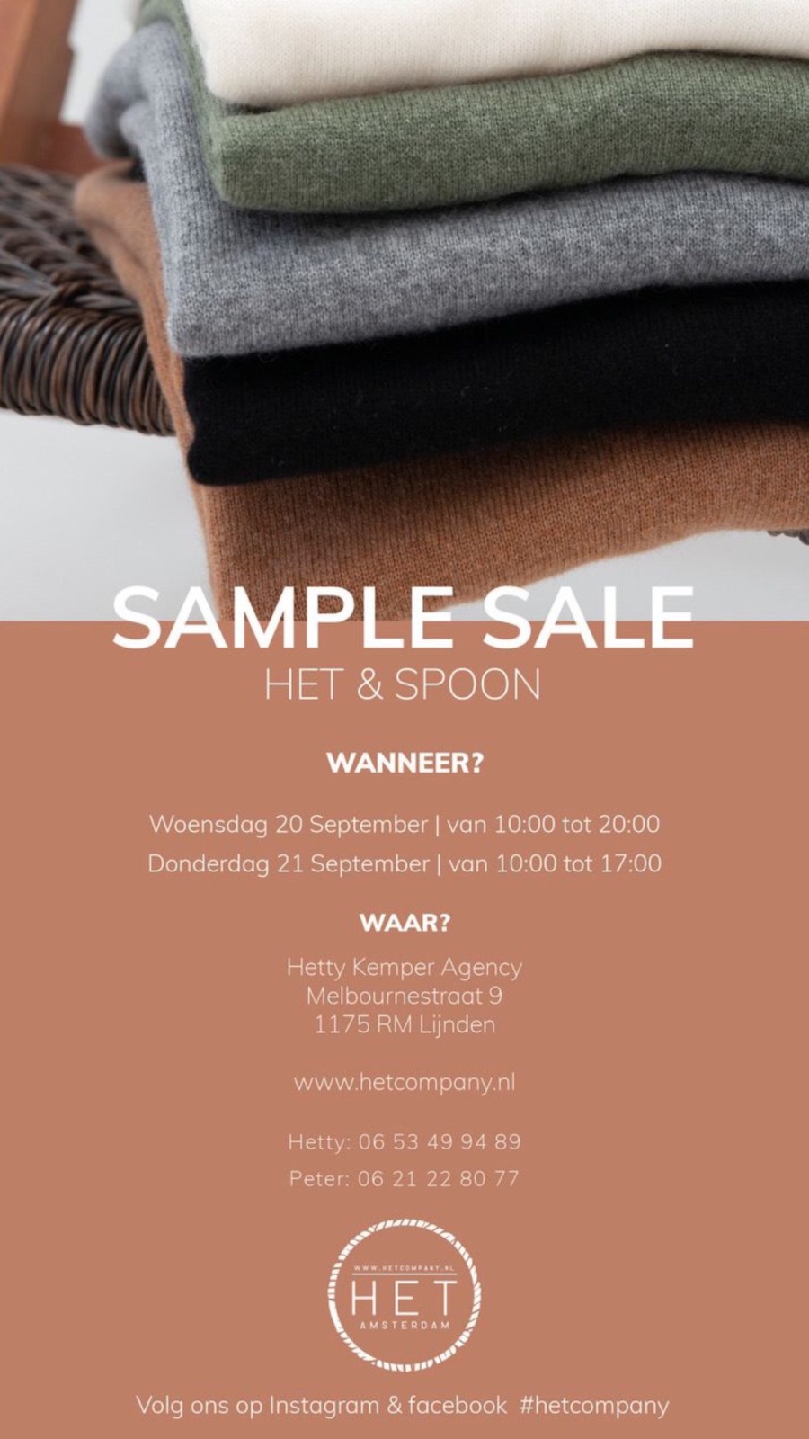 H E T Amsterdam sample sale
