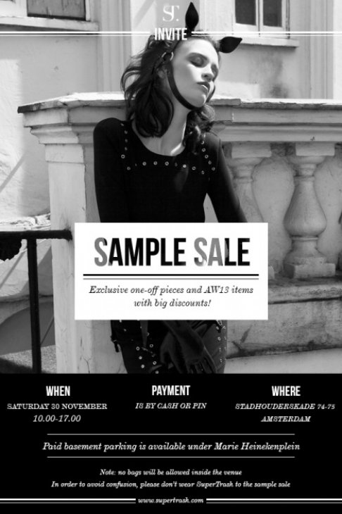 Supertrash sample sale