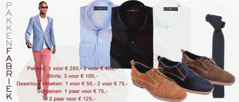 Pakkenfabriek | Pakken, shirts, broeken, schoenen & accessoires