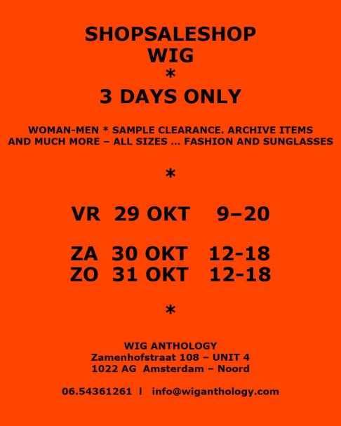 Wig Anthology sample & archive sale