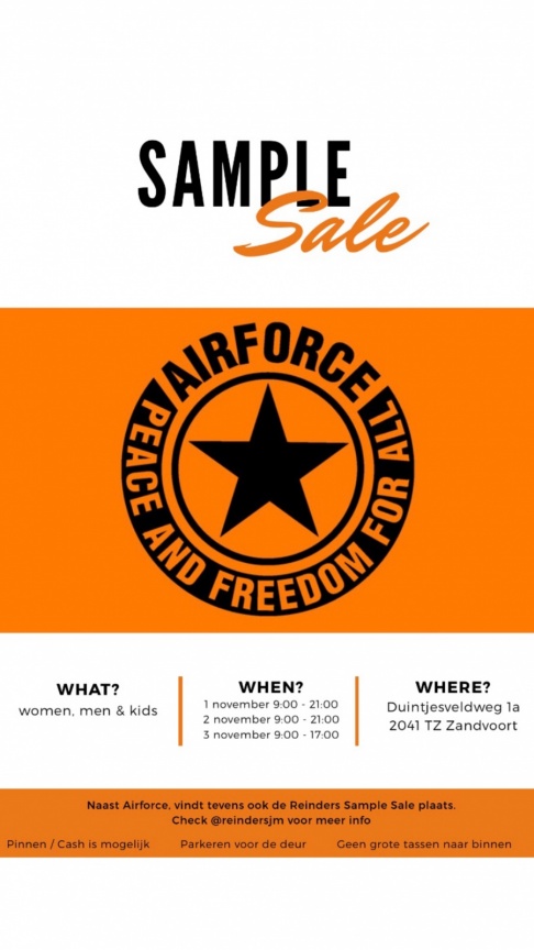 Reinders & Airforce sample sale - 2