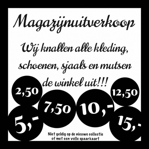 Magazijnuitverkoop D & D Mode en Accessoires