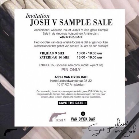 Josh V sample sale