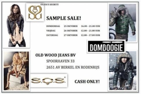 SOS jeans en Bomboogie sample sale