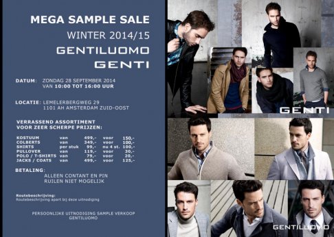 Gentiluomo Sample Sale Herenkleding