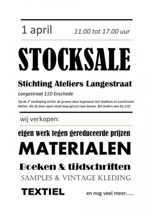 Stocksale Stichting Ateliers Langestraat