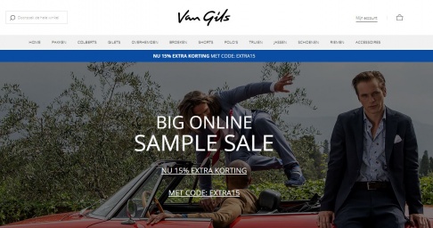 Van Gils Big Online Sample Sale - 15% extra korting
