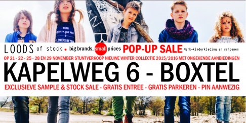 Exclusieve Stock & Sample Sale van bekende kinderkleding merken en kinderschoenen