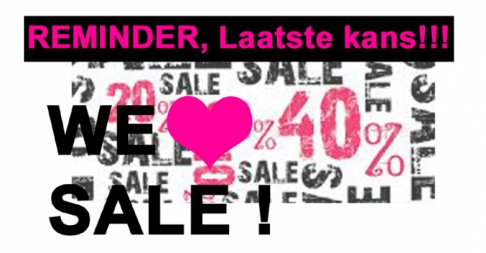 I Love my sample sale magazijn leegverkoop
