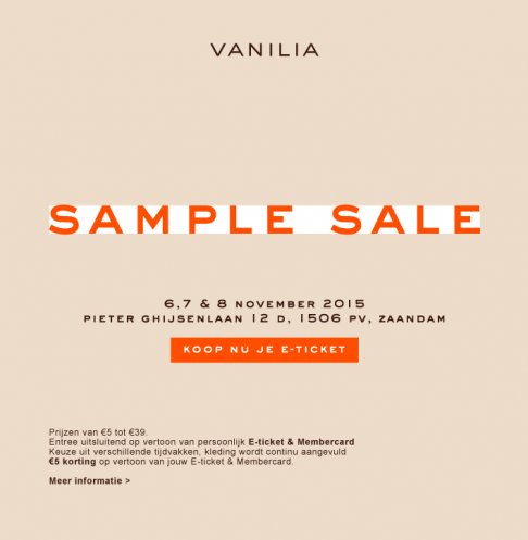 Vanilia sample sale