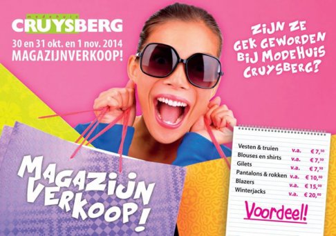 Magazijnverkoop Modehuis Cruysberg