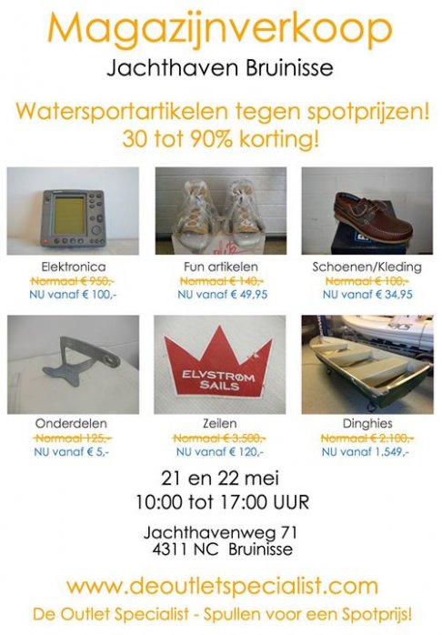 Magazijnverkoop Bruinisse (Watersportartikelen)