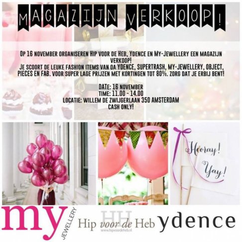 Magazijnverkoop  Hip voor de heb, Ydence en My Jewellery