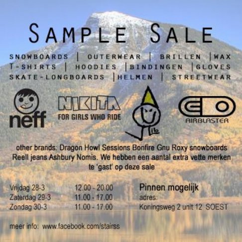 Sample sale snowboards en accessoires