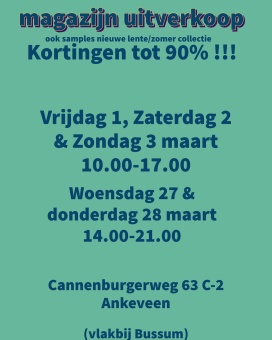 Magazijn uitverkoop Katherina Loretta & KL-the label