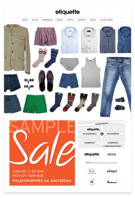 Etiquette Clothiers / Sample sale up to 80% off