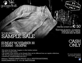 Goosecraft sample sale