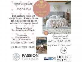 Sample Sale House in Style & Passion for Linen | Alles om je slaap of woonkamer te stylen