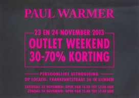 Paul Warmer outlet weekend