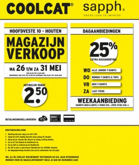 Magazijnverkoop  CoolCat en Sapph